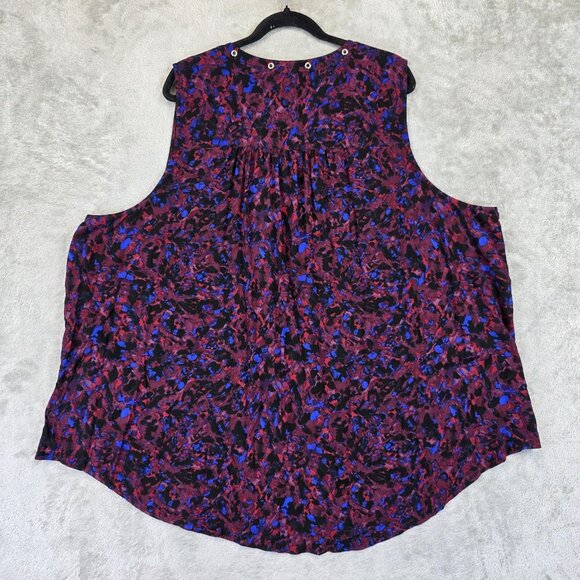 Torrid Blouse Womens 5X 28 Multicolor Animal Print Sleeveless Crepe Chainlink - Picture 9 of 9